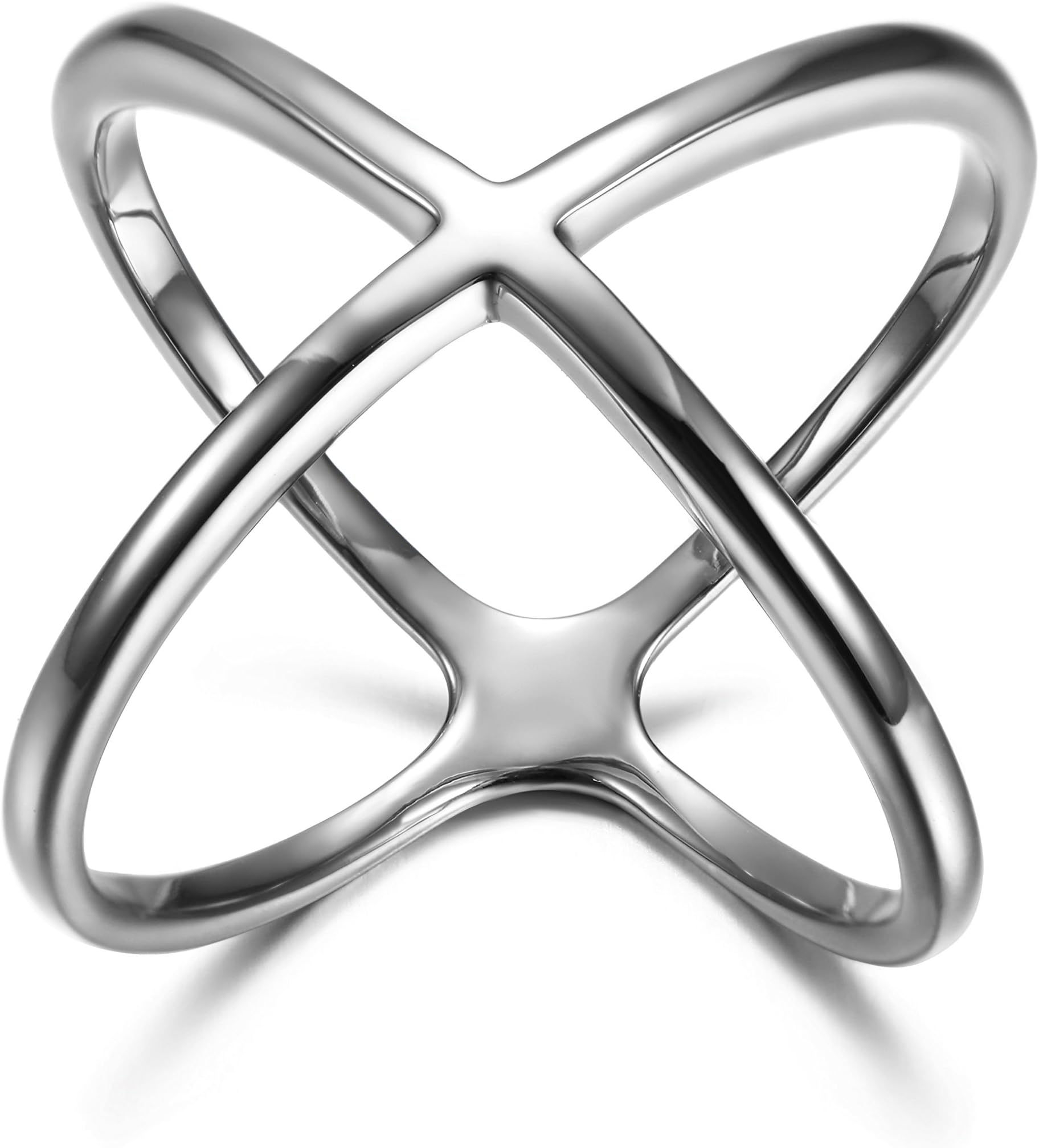 Statement Rings for Women Wide Bands Parallel Bar X Criss Cross Rings for Girls Touch of Luxury Fashion Stainless Steel Rings Effortlessly Elegant Cocktail The Light Luxury Luxury in Minimalism a Touch of Bohemian Charm Enhancer Finger Jewelry