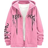 SOLY HUX Men's Graphic Zip Up Hoodies Sweatshirt Drawstring Long Sleeve Casual Streetwear Jacket