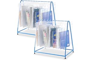 Tiangrid 2 Pcs Book Rack Metal Read Along Totes Rack 12 x 18 x 18 Inch Hanging Book Rack with Non Slip Rubber Floor Mat for Classroom Organization Teacher Supplies（Storage Bag not Included）