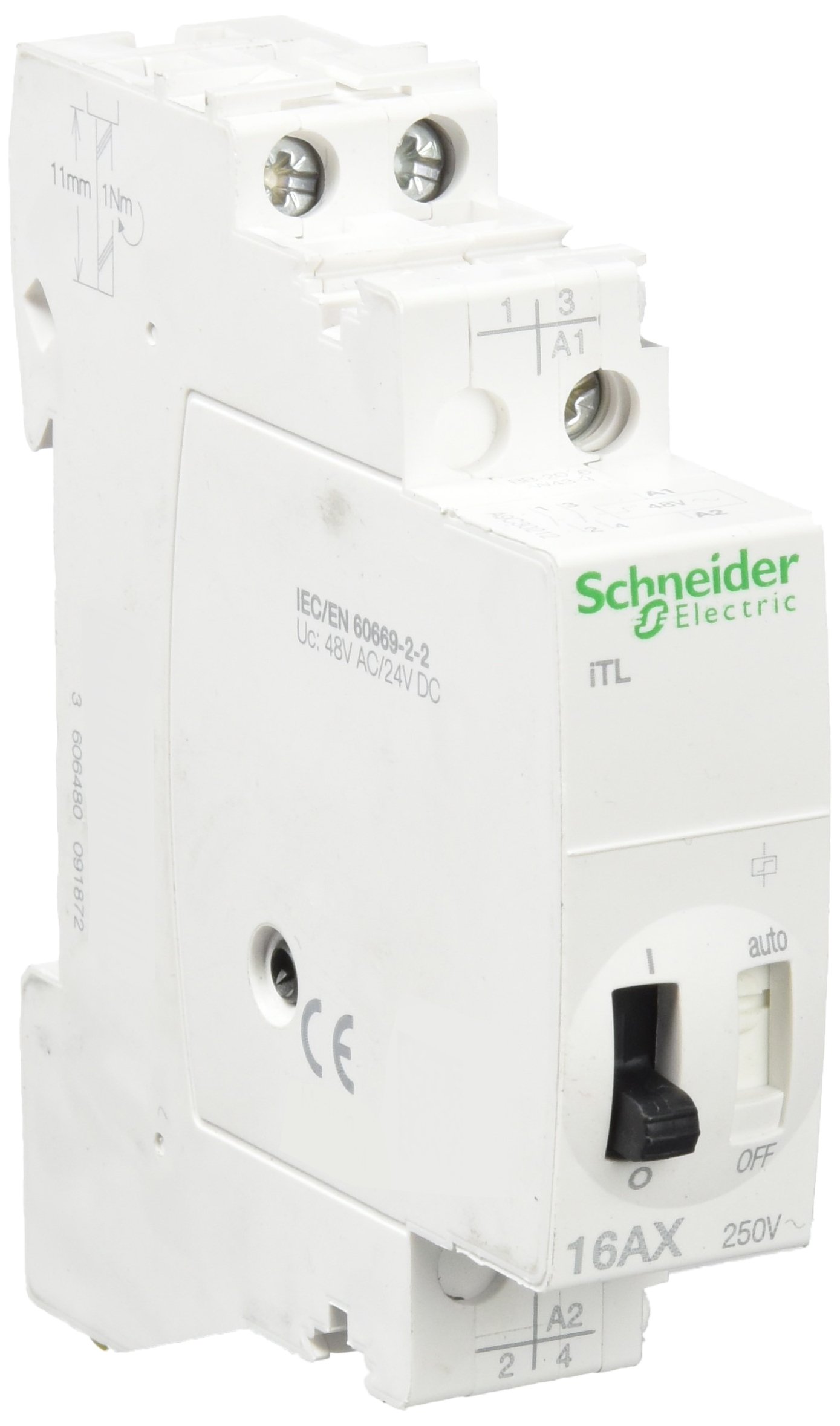 Schneider A9C30212 Impulse Relay Itl 16A 2P 48Vac/24Vdc, White, Set Of 12 Piece