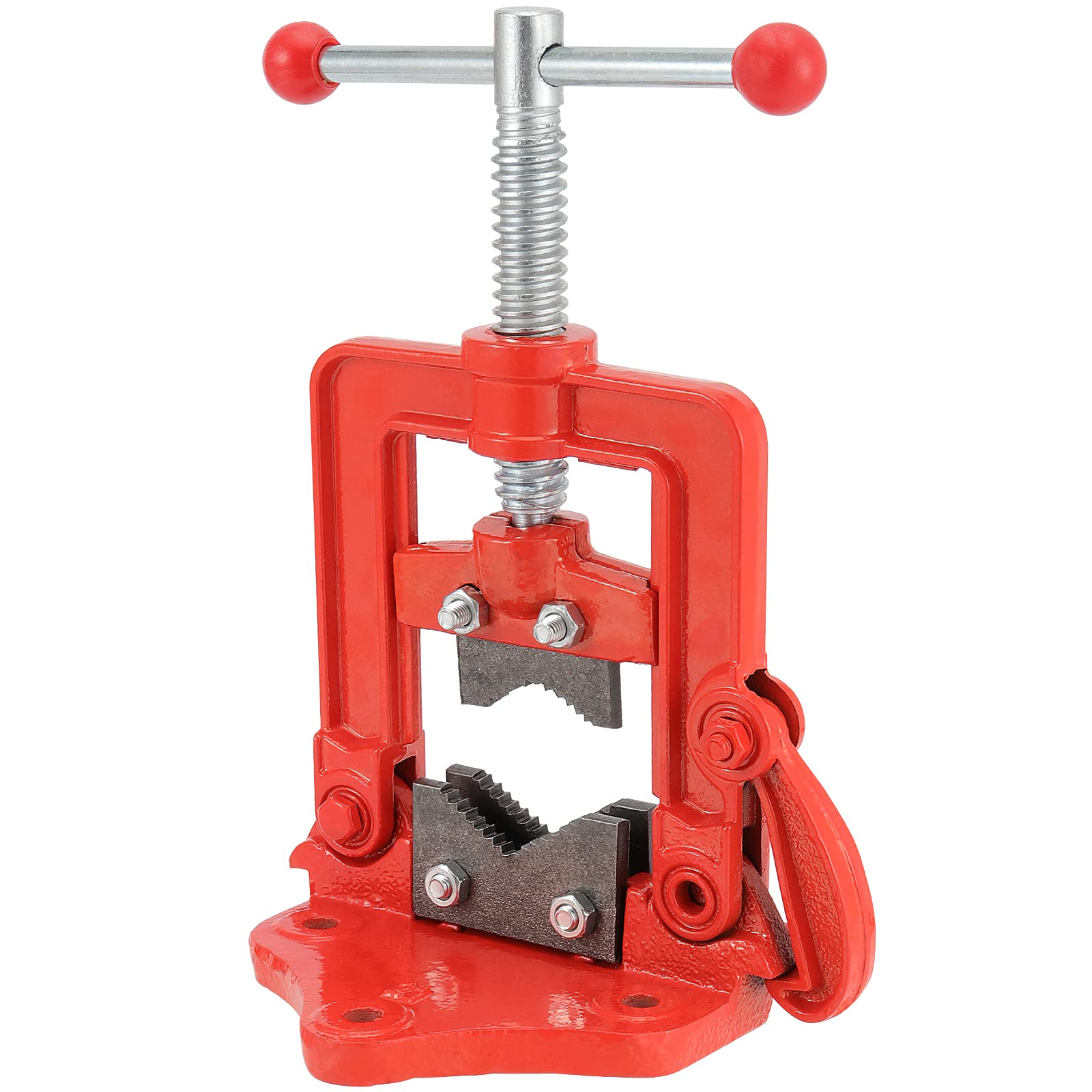 Photo 1 of MUKLEI Heavy Duty Pipe Vice - 0.4 to 2.4 Inches Capacity, Forged Bench Yoke Vise Threader for Cutting & Fixing Pipes 10 to 60mm