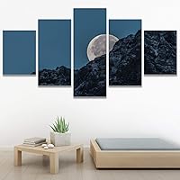 SIGNWIN 5 Panel Canvas Wall Art Astronomy & Space Contemporary Cosmic Dramatic Green Group Photography Realism Ultra for Home Decorations Ready to Hang - 60