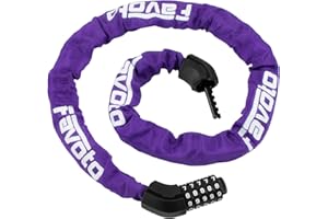 Favoto Bike Chain Lock - 5 Digit Combination Anti-Theft Bicycle Lock, Security Resettable Heavy Duty Hardened Steel, Ideal for Outdoor Motorcycle E-Bike Bikes Gate Fence Ladder Lawn Mower, 3.9 feet