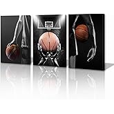 Luxey Aura Black and White Basketball Wall Art Sports Picture Basketball Poster Framed Gift for Boy's Bedroom Gym Decor Gifts to Basketball Player