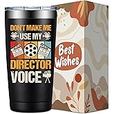 SpenMeta Director Gifts - Filmmaker Day, Birthday, Christmas Gifts for Band, Theater, Movie, Film Directors - Don't Make Me Use My Director Voice Tumbler Cup 20oz
