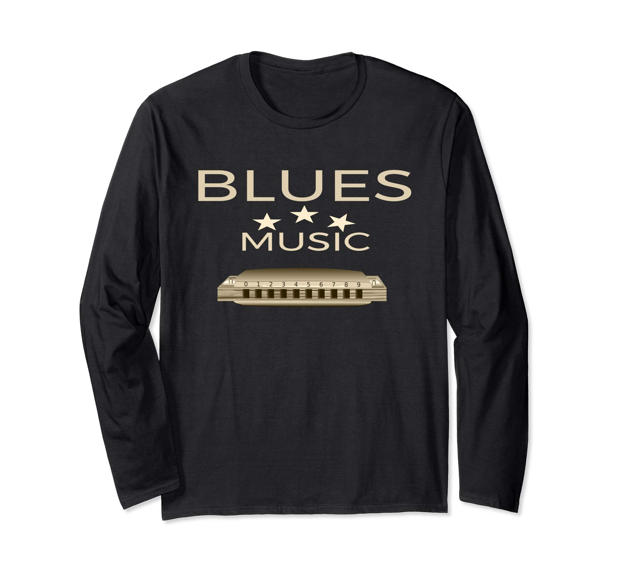 Harmonica Blues Harp Jazz Design Long Sleeve T-Shirt