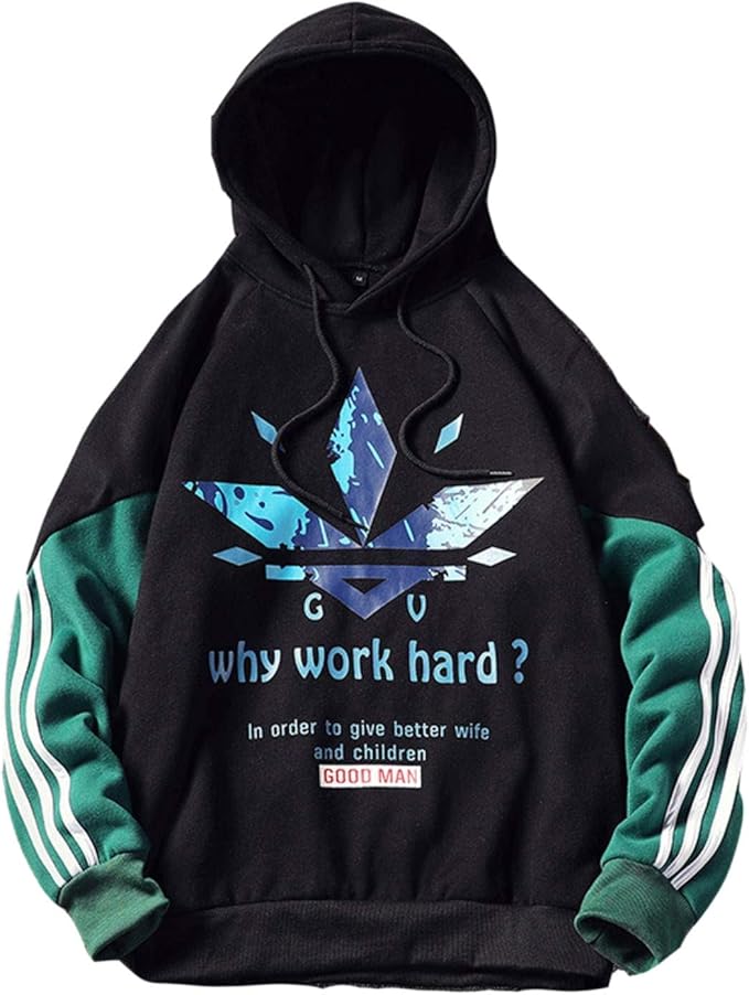 LZZSWDT Y2K Men's Hoodie and Sweatshirt Harajuku Graffiti Print Retro