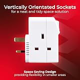 Masterplug Three Socket Surge Protected Adaptor with Individual Switches view 3