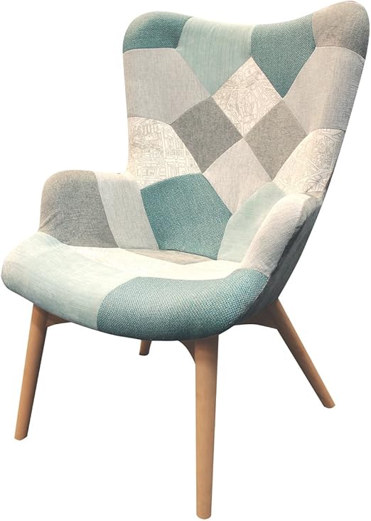 Sessel Patchwork Skandinavischen Gewebe Blau Beige Grau Dekoration Vintage Cosy Blue Amazon De Kuche Haushalt