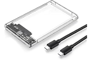2.5" SATA to USB 3.1 External Hard Drive Enclosure - Tool Free Case for 7mm/ 9.5mm HDD & SSD, USB 3.1 Interface, Fast Data Tr