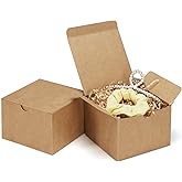 Eupako Brown Gift Boxes 5x5x3.5 25 Pack Kraft Paper Gift Boxes with Lids for Gifts, Crafting, Wedding, Birthday, Party, Cupcake