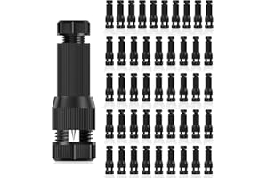 iCreating 46Pack Low Voltage Wire Connector DC 12V, Landscape Lighting Connectors Waterproof for 12/2 14/2 Gauge Cable Landscape Wire Connector for Path Lights Spotlights In-Ground Lights