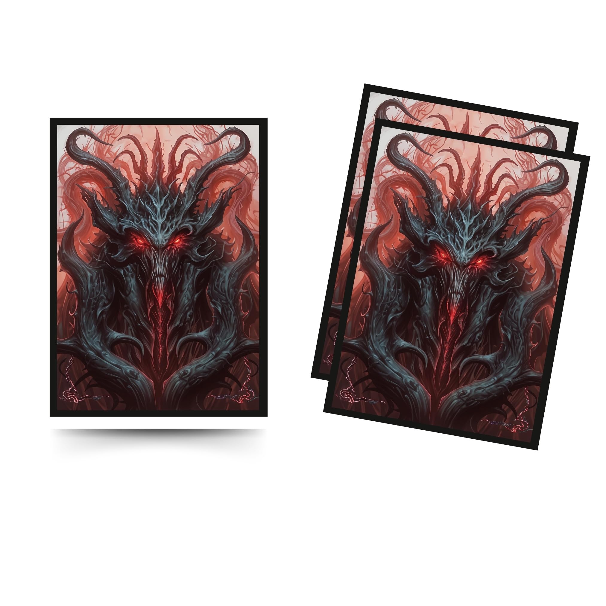 Trading Card Sleeves – 100 Count – Glossy Art Back & Clear Front (66 x 92 mm) – Fits Standard Cards, MTG, Sports & Collector Decks - Infernum Edition