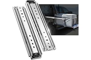 AOLISHENG 1 Pair Heavy Duty Drawer Slides 12 14 16 18 20 22 24 26 28 30 32 34 36 38 40 44 48 52 56 60 Inch 500 lb Load Capacity Side Mount Full Extension Ball Bearing Industrial RV Runners Rail