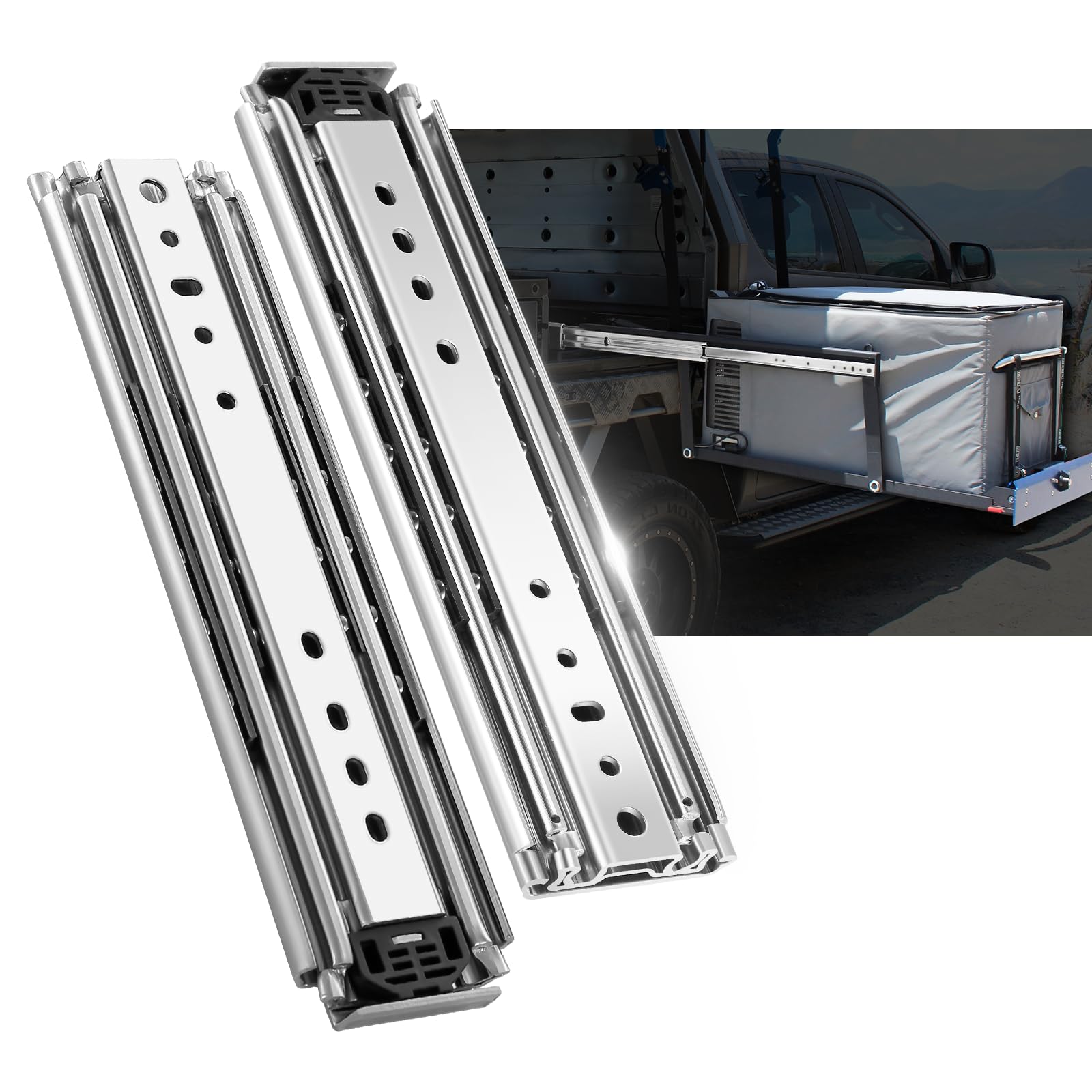 AOLISHENG 1 Pair Heavy Duty Drawer Slides 12 14 16 18 20 22 24 26 28 30 ...