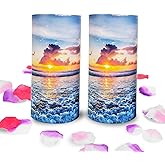 Set of 2 40 lbs Small ECO Scattering Tube Urn for Human Ashes, Biodegradable Decorative Spreading Cremation Urn for Adult Male Female Pet Dog Cat Ashes, Including ECO Artificial Flowers(Beach Sunset)