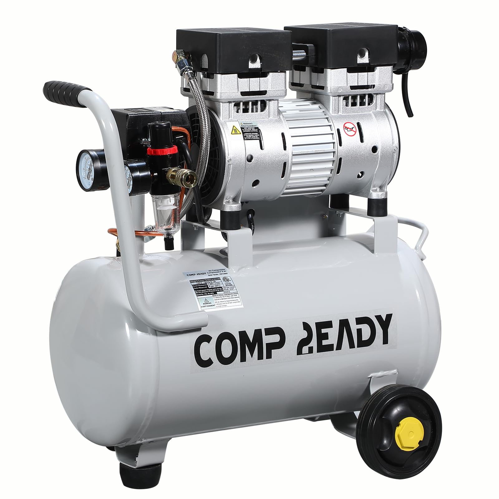 Photo 1 of 6 Gallon Portable Air Compressor 1HP 2.5 CFM@90PSI 60dB Ultra Quiet Oil Free Air Compressor Ideal for Tire Inflation Pneumatic Tool Spray Painting