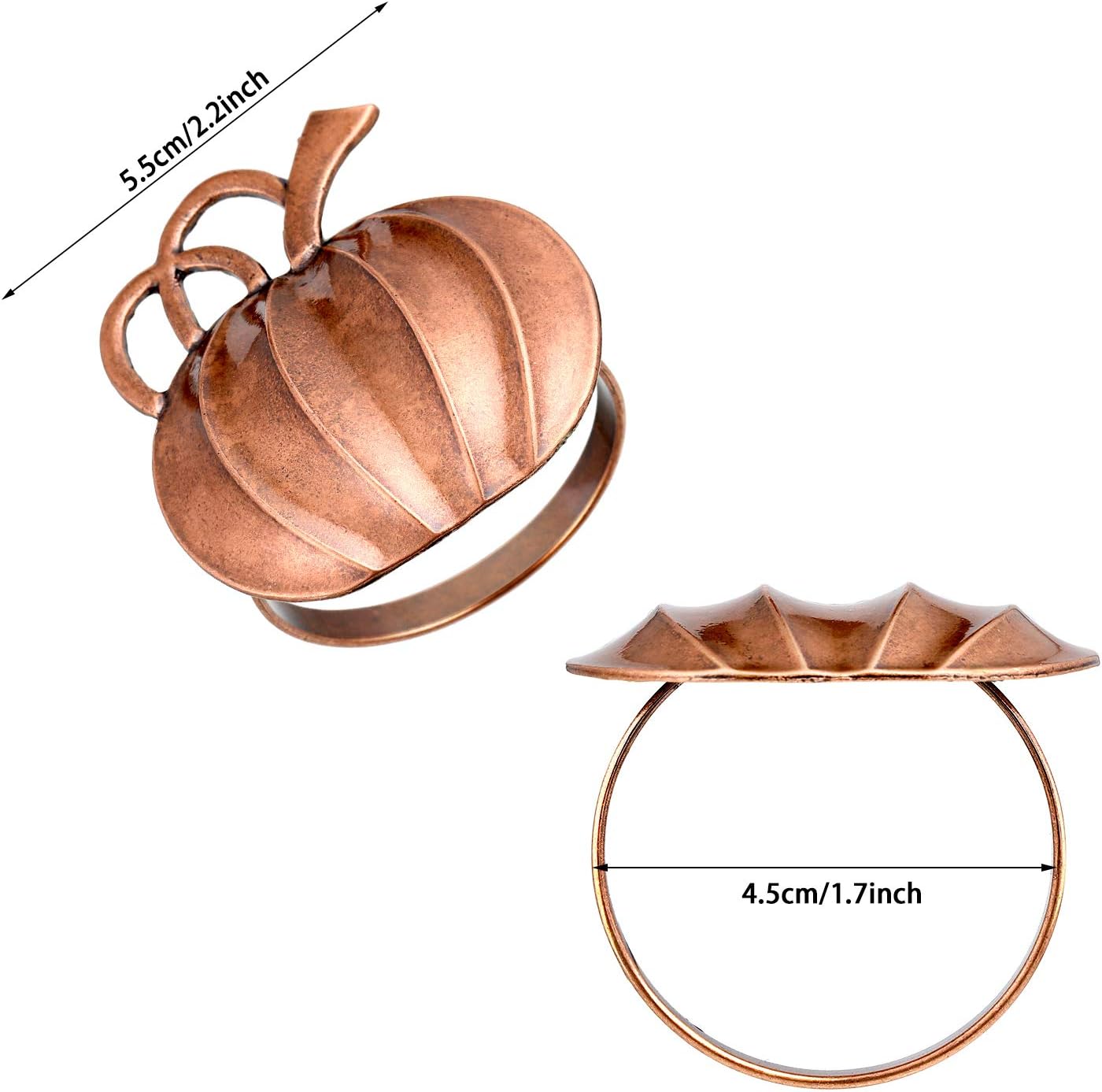 Thanksgiving Napkin Rings Pumpkin Napkin Ring Holders Fall Napkin Ring Holders Pumpkin Dinner Tables Rings for Thanksgiving, Dinner Parties, Weddings, Family Gatherings, Halloween (Bronze, 6): Home & Kitchen