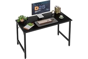 Grandder 40 inch Computer Desk, Small Home Office Desk Study Writing Kid Table, Simple PC Gaming Desk, Adjustable Feet, Black