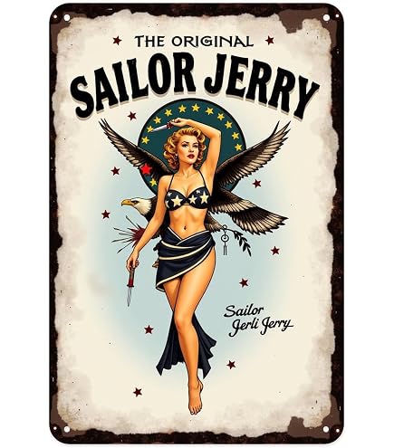 Off The Wall Clocks Sailor Jerry Tattoo Parlor Wall Clock – 10", Nautical Pinup Art, USA Made - View #3