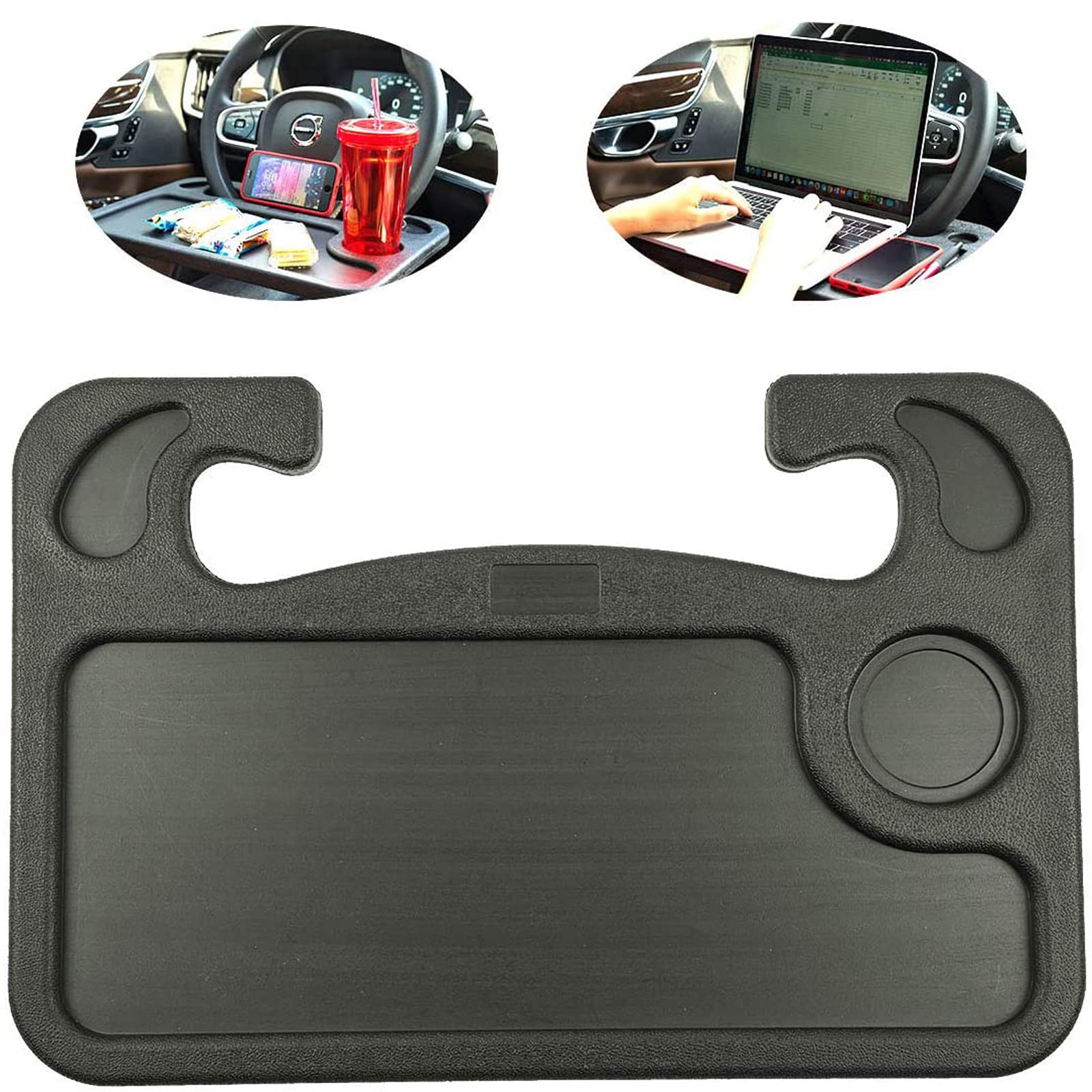 Smile Turtle Steering Wheel Tray - Portable Laptop & Food Desk for Car, Truck, or Home