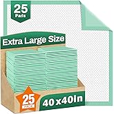 MILDPLUS Disposable Bed Pads 40"X40" Extra Large Pee Pads for Incontinence 140 Gram Heavy Duty Super Absorbent Underpads Waterproof Chucks Pads for Adults, Elderly or Pets [100x100CM, 25pcs]