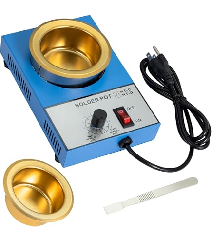 Four à Fusion électrique Pour Plomb/étain - 500W - Pot De 2 Kg - Plage Température 150-450°C - Avec Gants De Soudage - 11