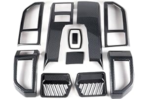 FEXON 7PCS Carbon Fiber Air Conditioner Vent Cover AC Outlet Trim Central Console Dashboard Middle On Both Sides Outlet Inter