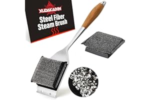 XUDAKAIXIN Bristle-Free Grill Brush with Replacement Head. Ultra Safe & Efficient Cleaner for Cast Iron and Stainless Steel Outdoor Grills.Gifts for Men/Dad