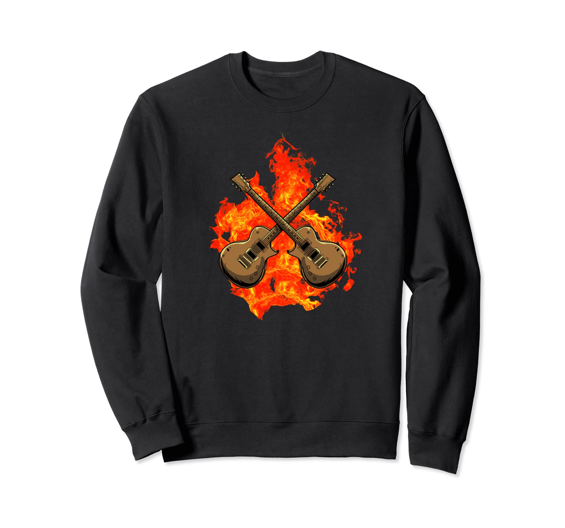 Electric Guitar Musician - E-Guitar Flames Rock Guitarist Sweatshirt