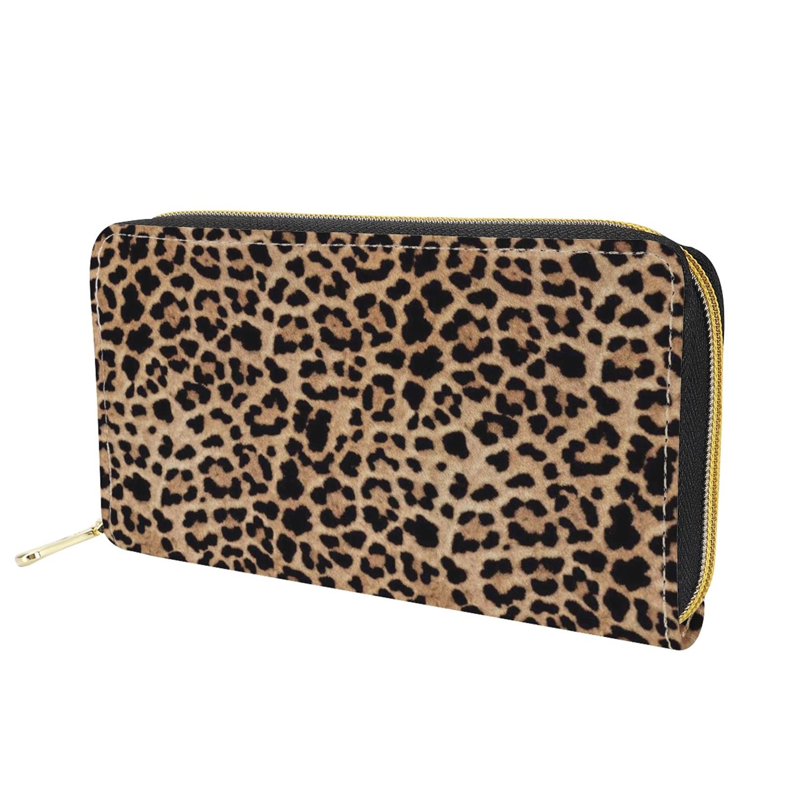Dolyues Animal Leopard Printing Women Purse Wallet Large Capacity Long Pu Leather Credit Card Holder with Coin Pocket
