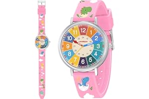 BOMIEUX Time Teacher Kids Watch for Children Girls Boys,3D Cartoon Waterproof Analog Watches for Girls Ages 3-12,Toddler First Watch,Educational Teaching Kids Watch Gifts with Easy to Read Dial
