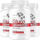 (3 Pack) Gluco Advance Capsules - Official GlucoAdvanced Premium Advanced Formula Pills - Maximum Strength, All Natural Health Formula Pills for Overall Health & Wellness, 180 Capsules for 3 Months