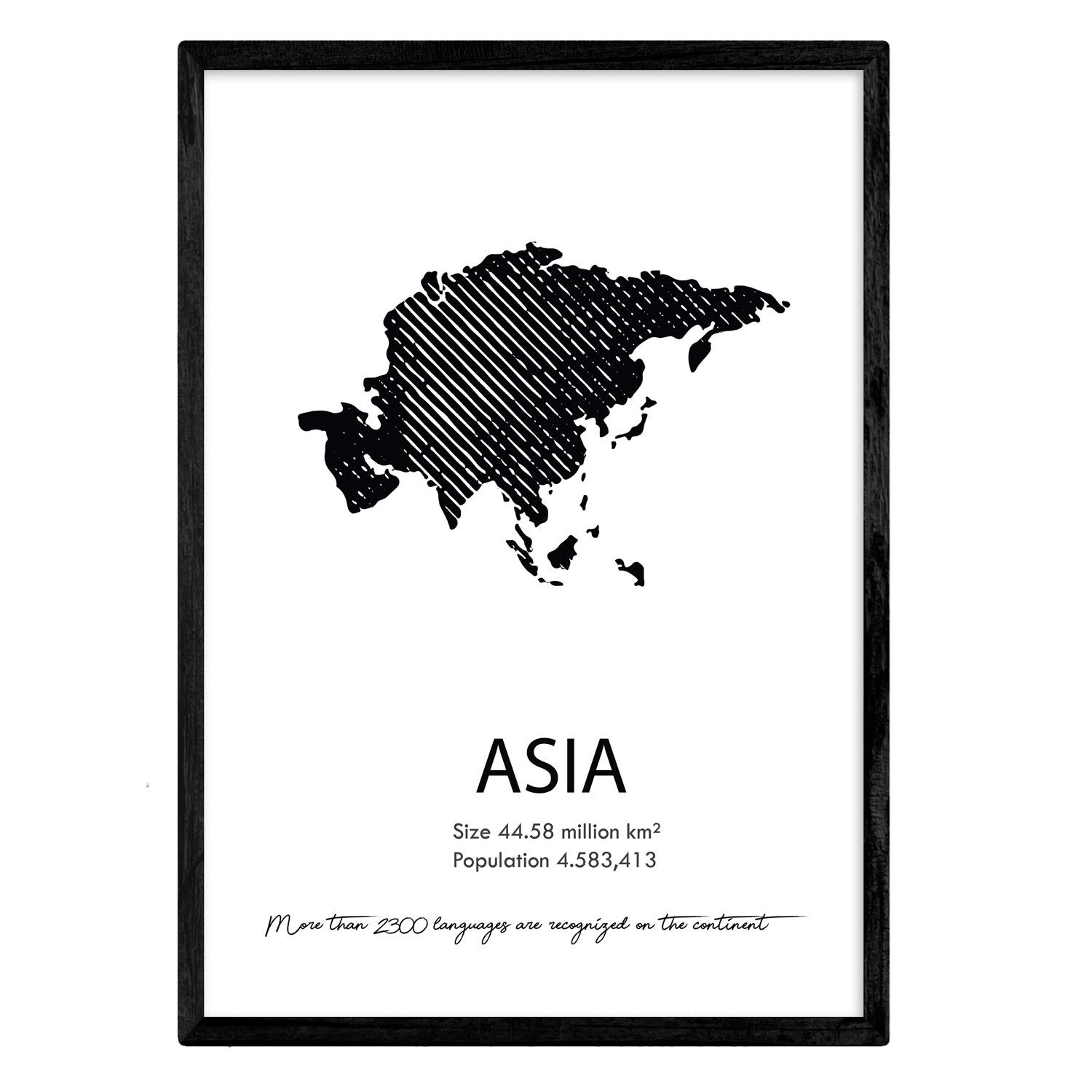 Nacnic Poster Asia. Sheets of countries and continents. A3 size