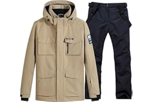 RIUIYELE Mens Ski Suits Windproof Snowboard Ski Jacket and Pants Set Insulated Snowsuit Winter Warm Snowboarding Snow Jackets