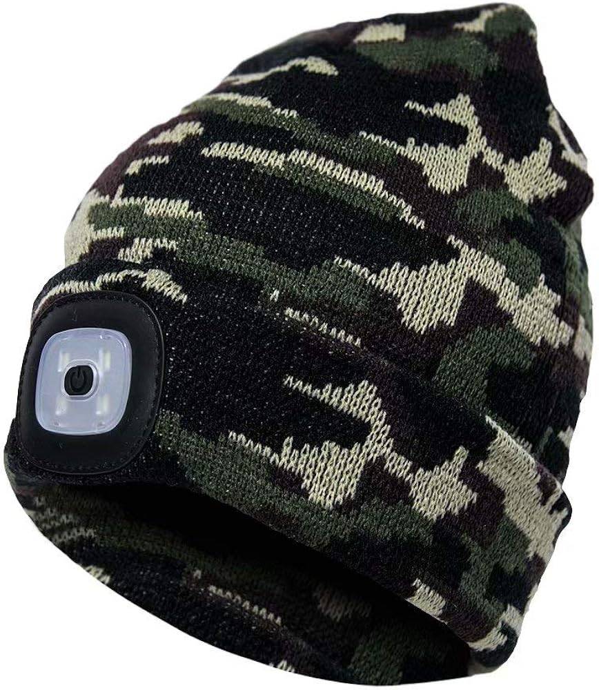 ATNKE LED Lighted Beanie Hat,USB Rechargeable 4 LED Red And Blue - View #7