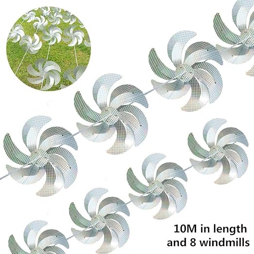 10M Windmills Reflectors, Birds Scarecrow Windmill Birds