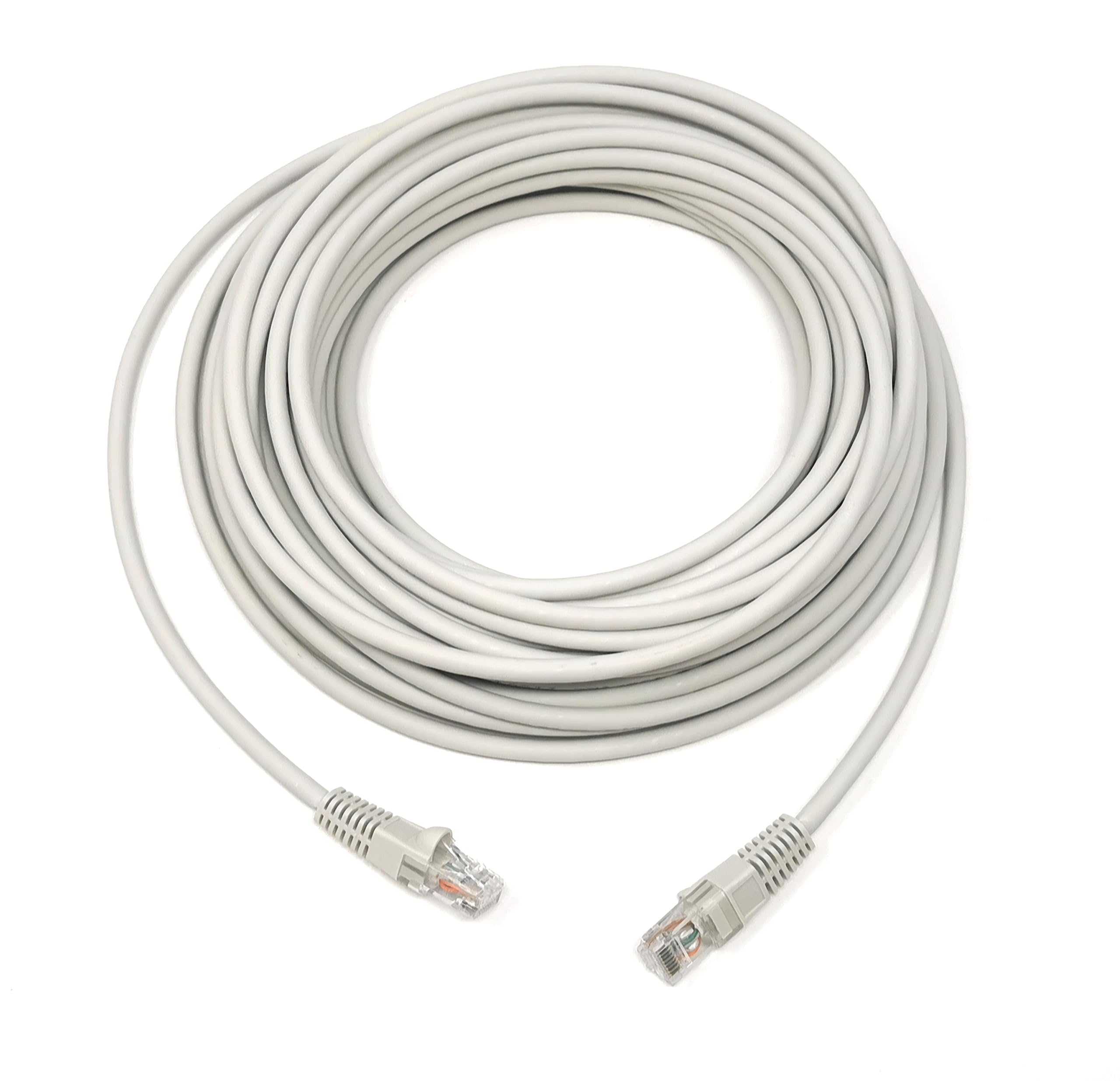 Cat6 RJ45 (UTP) Connector Ethernet Cable, LSZH Snagless Patch 24AWG Bare Copper Cores Lead for Internet, Data Transfer, Router, Modem, CCTV, Smart TV, PC, Laptop (15m, Grey)