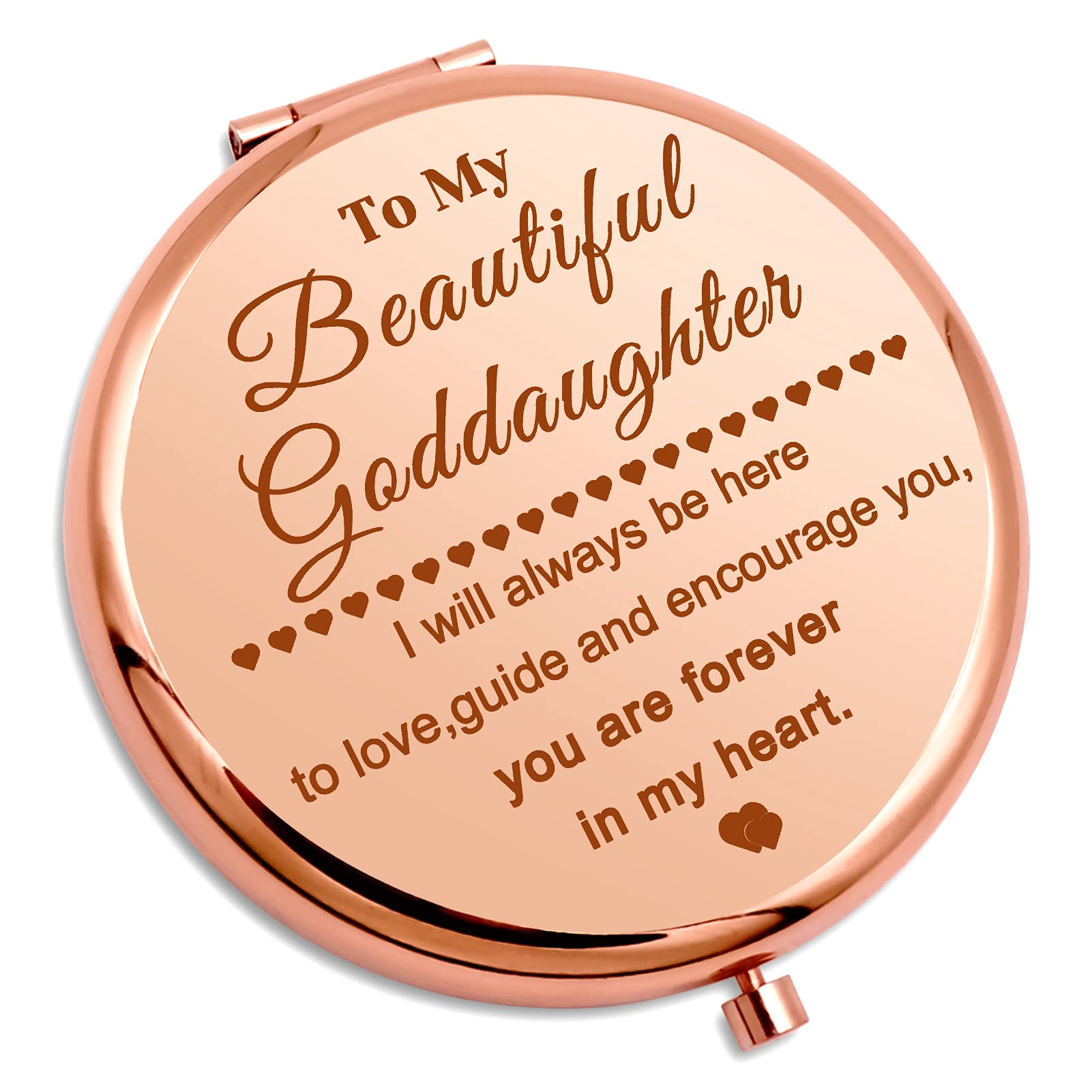 Goddaughter Gifts from Godmother Compact Mirror Christian Gift for Girls Inspirational Birthday Presents for Her to My Goddaughter Pocket Makeup Mirror Religious Christmas Wedding Graduation Presents