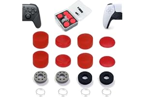ZHI-NYLLDJS FPS Thumb Grip Gamepad Raised Antislip Thumb Stick Grips Thumbsticks Joystick Cap for PS5/4,Switch Pro Con-Precision Rings,Assist Rings,Storage Case(16pcs),Red Set
