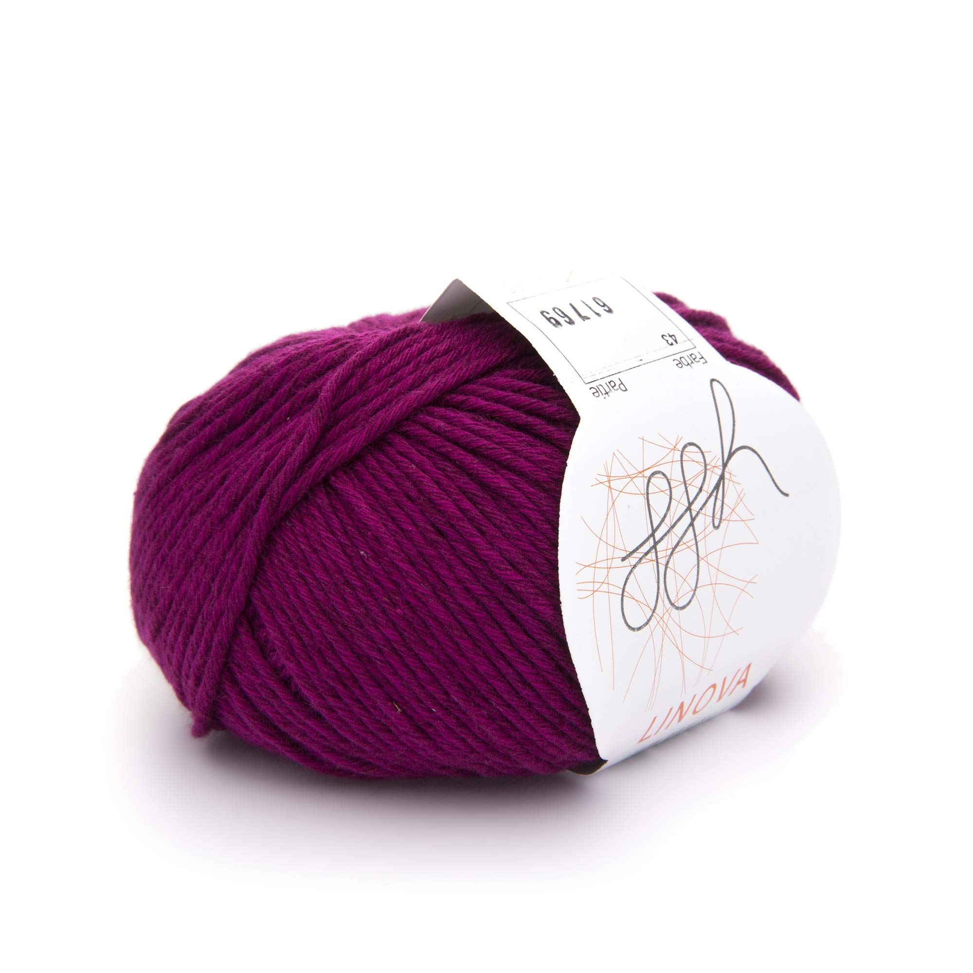 ggh Linova - 043 - Dark Berry Red - Cotton with Linen for Knitting and Crocheting