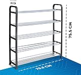 Keplin 5 Tier Shoe Slots Rack Space Saving Organizer 75.5 x 18.5 x 75.5 cm Black view 3