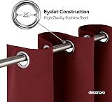 Deconovo Energy Saving Blackout Curtain 55 x 96 Red 1 Panel Eyelet view 4