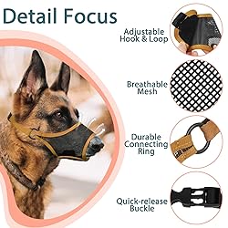 LUCKYPAW Dog Muzzle, Mesh Dog Muzzle for Large