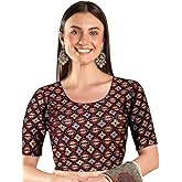 Chandrakala Stretchable Blouses for Women Sarees,Readymade (B217-P)