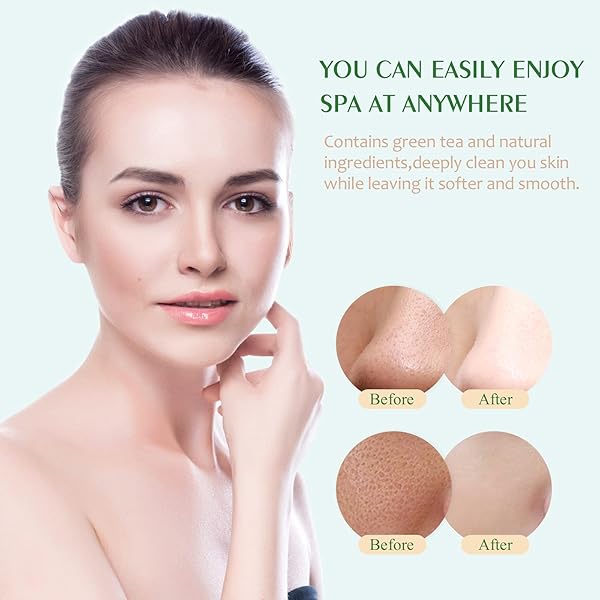 VEMOFOPER BLACKHEAD REMOVER WITH GREEN TEA EXTRACT, DEEP PORE CLEANSING, GREEN CLAY MASK FOR FACE MOISTURIZING, PURIFYING, REDUCE BLACKHEADS FOR ALL SKIN TYPES OF MEN AND WOMEN