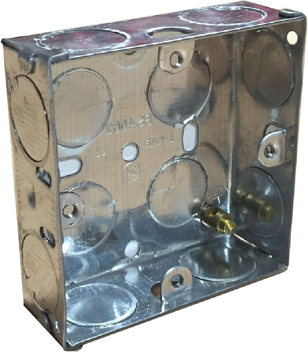 Lyvia Single Metal Back Box 25mm Flush Pattress 1 Gang BS4662 CE