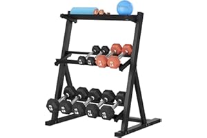 Cofiyard Dumbbell Rack,3 Tier Weight Rack for Home Gym, Heavy Duty Weight Organizer Dumbbell Storage Rack (Rack Stand Only)