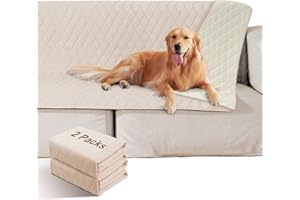 Roilpet 2 Pack Waterproof Dog Bed Cover Blanket Non Slip Couch Cover for Pets Medium Dog Cat Kids Children Sofa Furniture Protector(54"×82", Khaki)