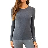 Pure Look Women's Long Sleeve Waffle Knit Stretch Cotton Thermal Underwear Shirt